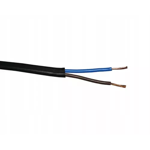 Przewód Płaski elektryczny, giętki OMYp 2x1,5 H03VVH2-F czarny Elektrokabel 1