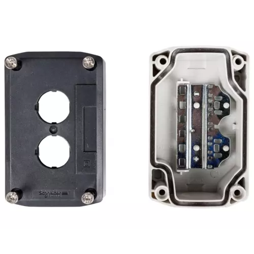 Obudowa kasety 2-otworowa 22mm szara IP65 | Schneider | Harmony | XALD02 1