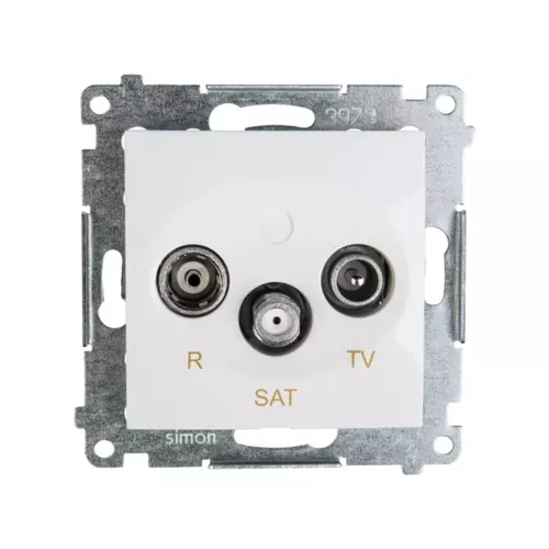 Gniazdo antenowe RD/TV/SAT końcowe białe | Kontakt-Simon | DASK.01/11 1
