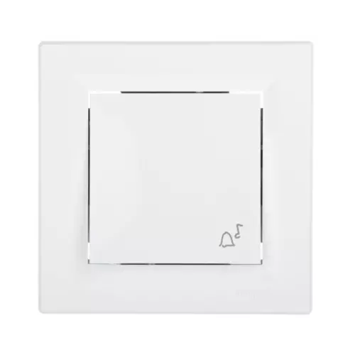 Przycisk dzwonek biały z ramką | Schneider | Asfora | EPH0800121 1