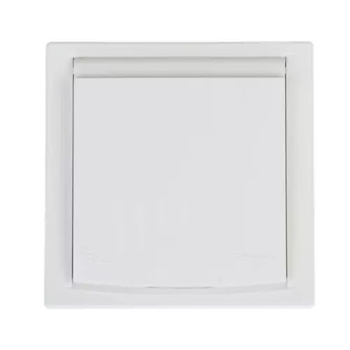 Gniazdo pojedyncze z/u IP44 z przesłonami białe z ramką | EPH2800321 1