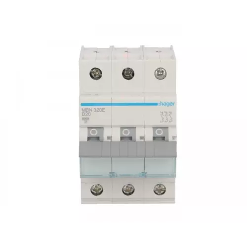 Wyłącznik nadprądowy 3P B 20A 6kA AC | HAGER POLO | MBN320E 1