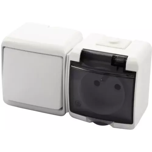 Gniazdo Elektryczne hermetyczne biały IP54 Junior Karlik WGHH-1d 1