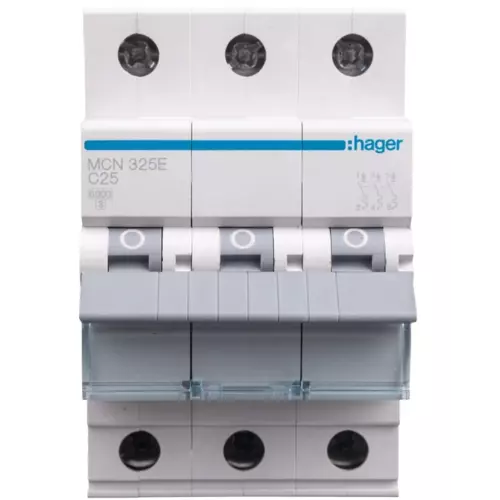 Wyłącznik nadprądowy 3P C 25A 6kA AC | HAGER POLO | MCN325E 1