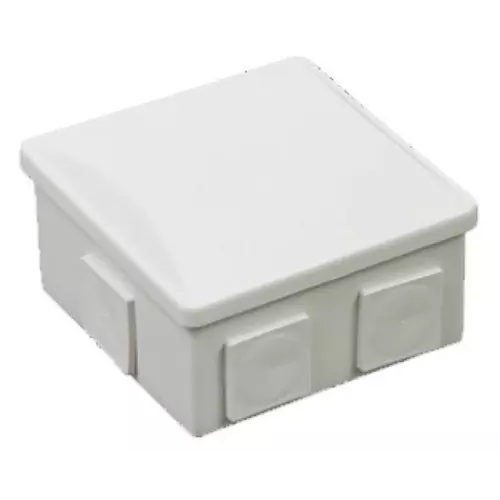 Puszka n/t hermetyczna 80x80x40 klik 6 dławików IP44 szara | S-BOX 036 1