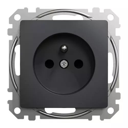 Gniazdo zasilające 2P+PE z przesłonami torów prądowych czarny | SDD114011 1