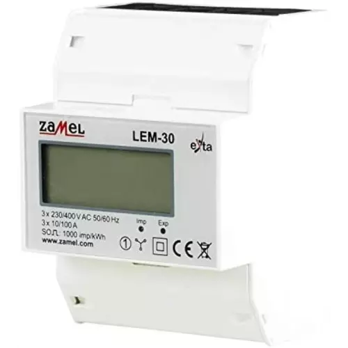 Licznik energii elektrycznej 3-fazowy LCD 100 A 4-MOD LEM-30 | EXT10000235 1