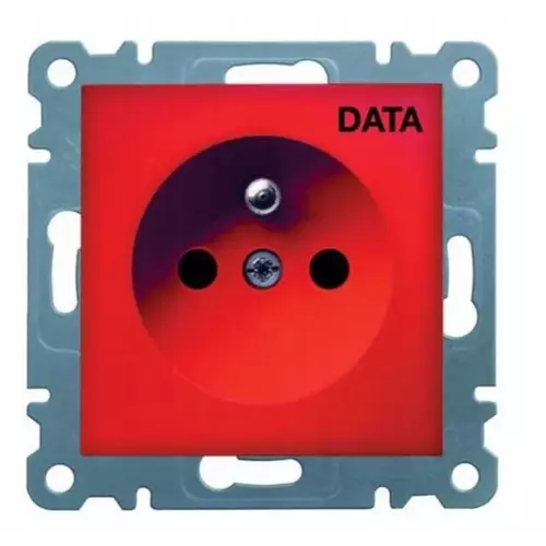 Gniazdo wtyczkowe uziemienie 16A/230V DATA czerwony Lumina Hager WL1029 1
