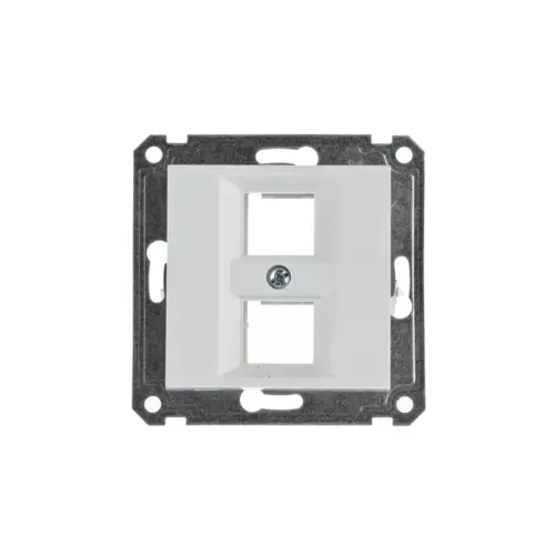 Płytka podwójna Keystone Jack biała | HAGER POLO | Lumina | WL2320 1