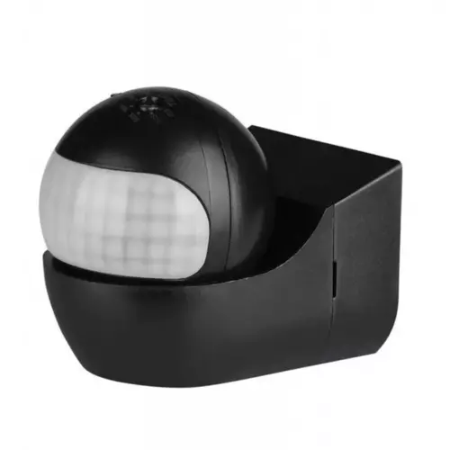 Czujnik ruchu detektor PIR okrągły 400W 360st. IP44 natynkowy czarny | 5089 1