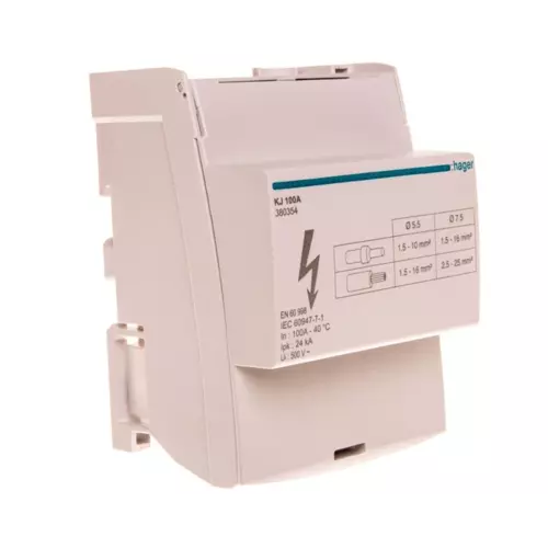 Blok rozdzielczy 4-biegunowy 100 A | HAGER POLO | KJ | KJ100A 1