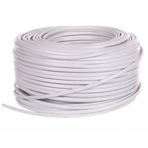 Przewód płaski 2x0,5 biały | H03VVH2-F / OMYp | T0100 OMY P 2 X 0,5 1