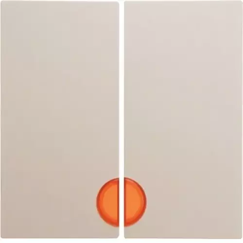 Klawisz podwójny z czerwoną soczewką kremowy, połysk B.Kwadrat Hager 1