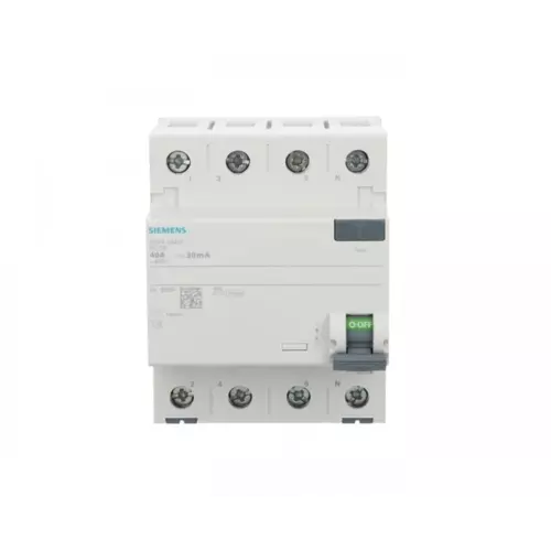 Wyłącznik różnicowoprądowy 4P 40A 0,03A Typ AC 30mA 400V | 5SV4344-0 1