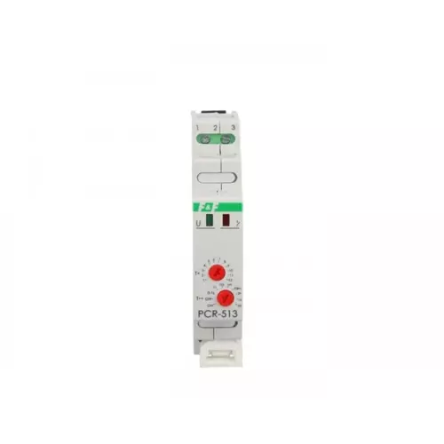Przekaźnik czasowy 1P 10A 0,1sek-576h 12-/DC opóźnione | F&F | PCR-513UNI 1
