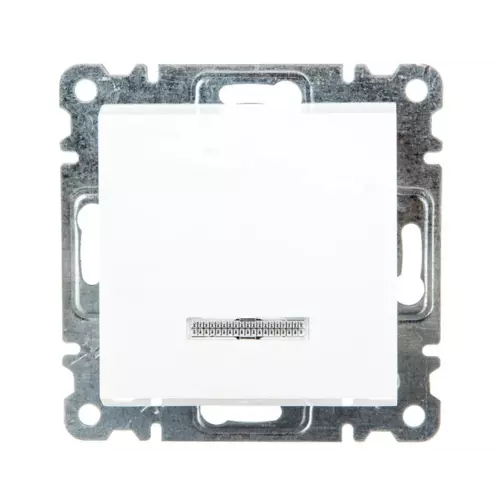 Łącznik zwierny z podświetleniem 10AX 230V biały | HAGER POLO | WL0410 1