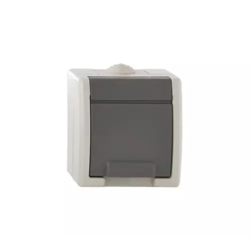 Gniazdo hermetyczne pojedyncze z uziemieniem 16A IP55 szare | 1241-10 1