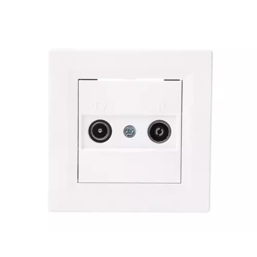 Gniazdo antenowe RTV końcowe 1dB białe z ramką | Schneider | EPH3300121 1