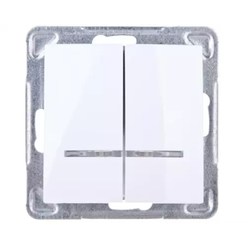 Łącznik świecznikowy z podświetleniem biały | OSPEL | ŁP-2YS/m/00 1