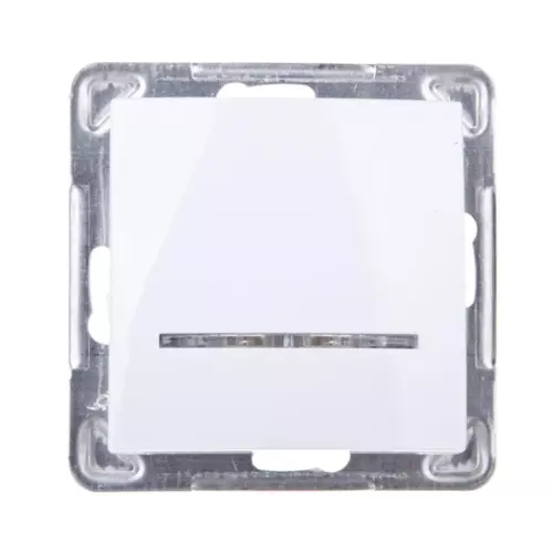 Łącznik pojedynczy z podświetleniem biały | OSPEL | IMPRESJA | ŁP-1YS/m/00 1
