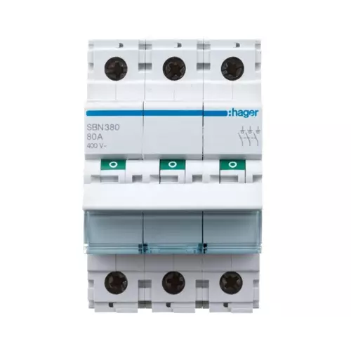 Rozłącznik modułowy izolacyjny 3P 80A | HAGER POLO | SBN380 1