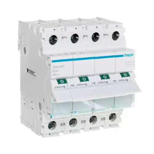 Rozłącznik modułowy 4P 80A | HAGER POLO | Rozłączniki SBN | SBN480 1
