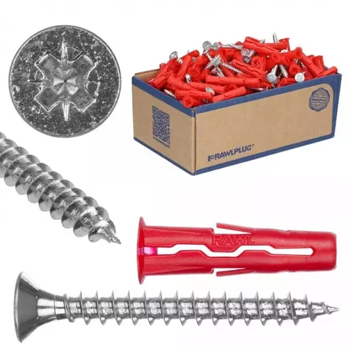 Kołki rozporowe uniwersalne UNO 6x28 z wkrętem z łbem 4,5x35 | UNO-06+435 1