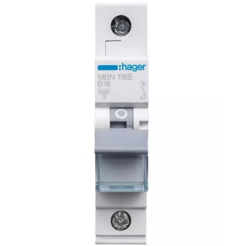 Wyłącznik nadprądowy 1P B 16A 6kA AC | HAGER POLO | MBN116E 1