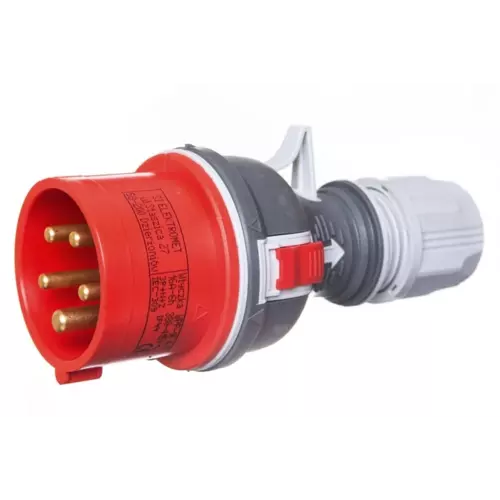 Wtyczka przenośna 16A 5P 400V czerwona WPP 16/5 IP44 | ELEKTROMET | 922070 1