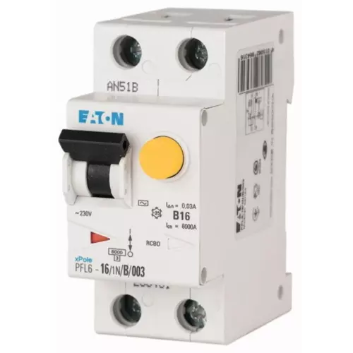 Wyłącznik różnicowo-nadprądowy 1P+N 16A 0,03A typ AC | EATON | 286431 1