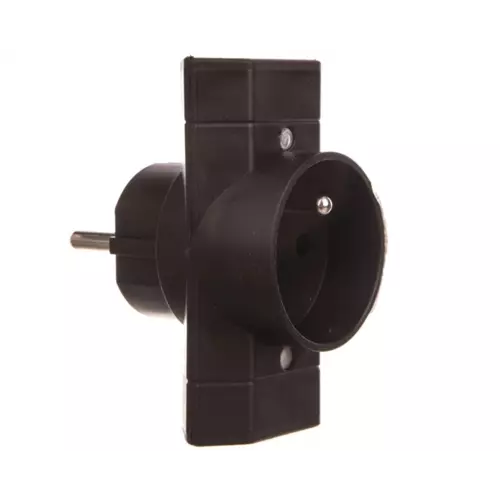 Rozgałęźnik wtyczkowy 1-gniazdo z/u + 2-gniazda b/u EURO czarny | R-21-2 1