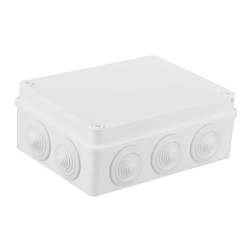 Puszka n/t hermetyczna 190x140x70 10 dławików IP55 biała | S-BOX 406B 1