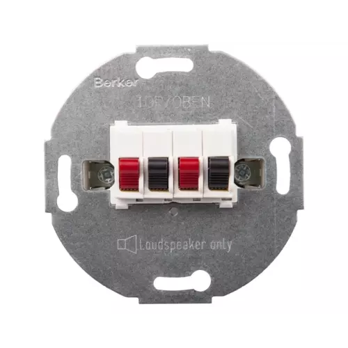 Gniazdo głośnikowe podwójne śnieżnobiałe | HAGER POLO | 457309 1