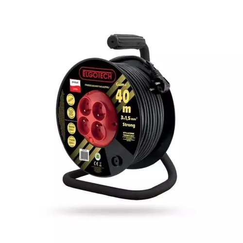 Przedłużacz bębnowy 40m H05RR-F 3x1,5 4xGS | PPHU ELGOTECH | PZB-40-40G 1