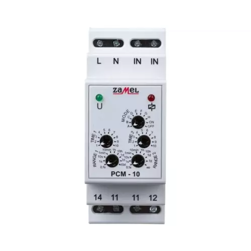 Przekaznik czasowy 1P 16A 0,1sek-10dni wielofunkcyjny PCM-10 | EXT10000085 1