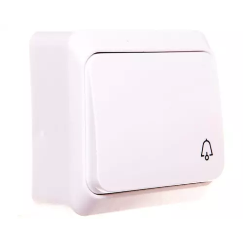 Przycisk dzwonek mechanizm z pełną obudową biały IP20 przycisk | WDE001012 1