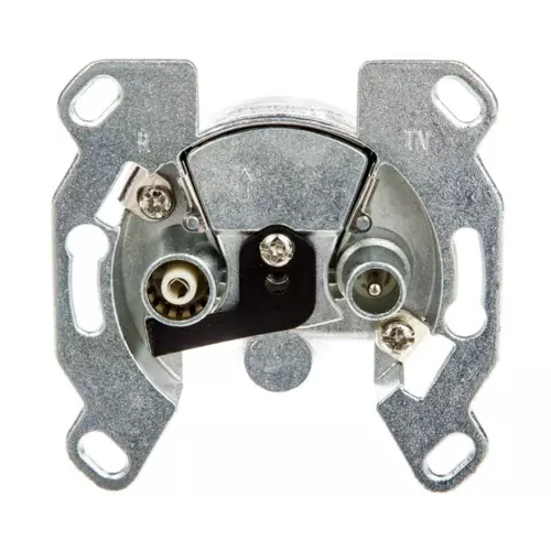 Gniazdo antenowe podwójne końcowe RTV mechanizm | HAGER POLO | 53455011 1