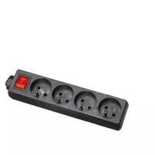 Przedłużacz 4 gniazda z wyłącznikiem czarny 5m Elgotech EPS-405W-2 1