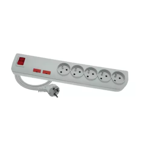 Przedłużacz z filtrem przeciwprzep. 5-krotny 3m szary Elgotech PSF-503 1