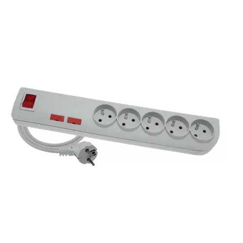 Przedłużacz przeciwzak i przep. 4xz/u i wył. PSF 5m szary Elgotech PSF-505 1