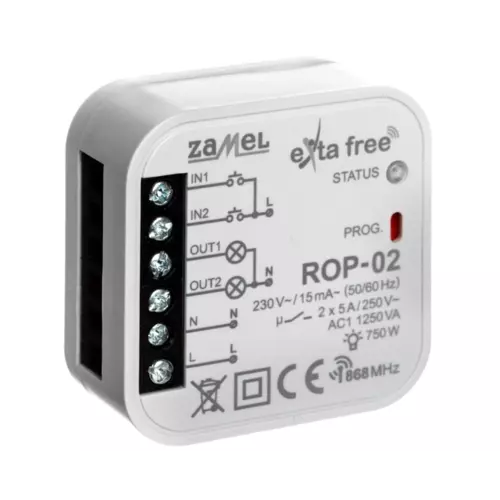 Radiowy odbiornik dopuszkowy 2-kanałowy ROP-02 | ZAMEL | EXF10000050 1