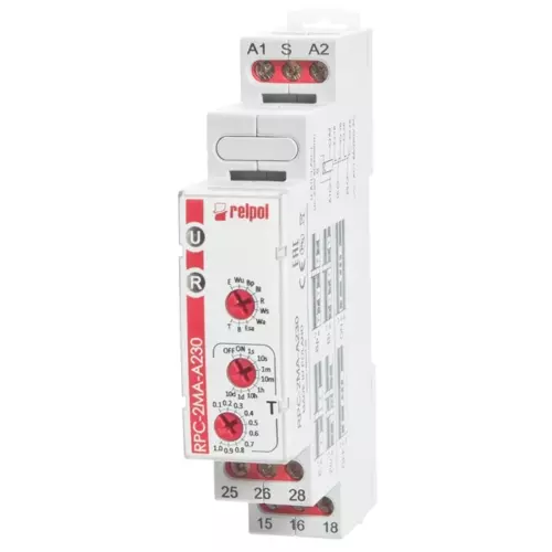 Przekaźnik czasowy 2P 1sek-10dni 50/60 Hz wielofunkcyjny | RELPOL | 863201 1