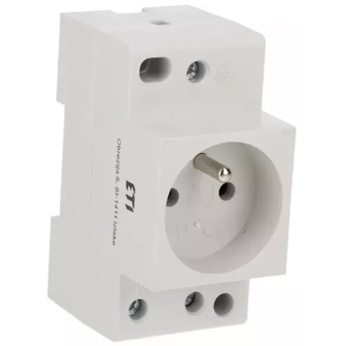 Gniazdo modułowe 2P+Z 10/16A 230V na szynę | ETI-POLAM | EVE | 002414010 1