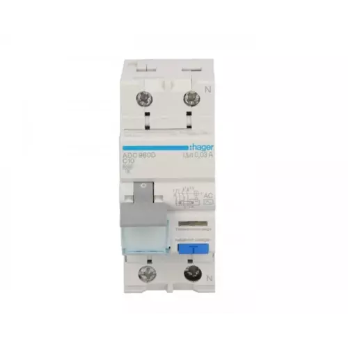 Wyłącznik różnicowo-nadprądowy RCBO 2P C10A 0,03A Typ AC | ADC960D 1