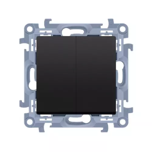 Podwójny przycisk 10AX 250V zaciski śrubowe czarny mat | CP2.01/49 (moduł) 1