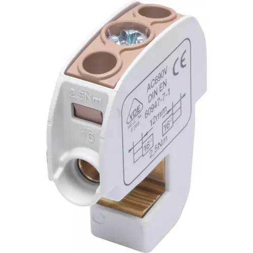 Zacisk izolowany szynowy SBB 16 SIMBLOCK brązowy | Simet | 81550015 (86105) 1