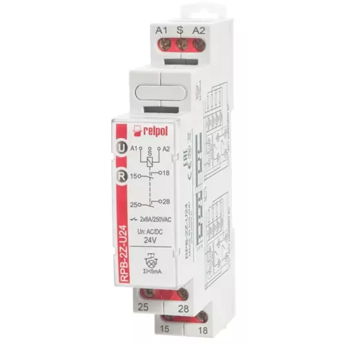 Przekaźnik bistabilny 2Z 8A 24VAC/DC | RELPOL | RPB | 864385 1