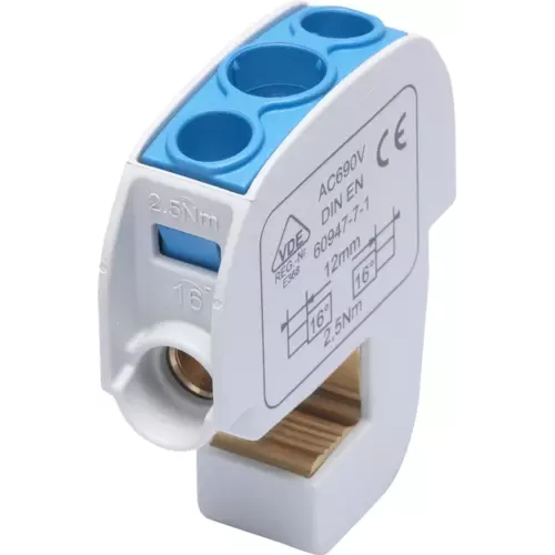 Zacisk izolowany szynowy SBB 16 SIMBLOCK niebieski | Simet | 81550003 1