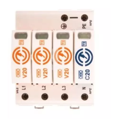Ogranicznik przepięć C Typ 2 3P+N 40kA 280V V20-3+NPE-280 | TBS | 5095253 1