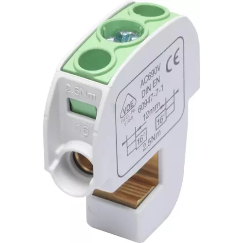 Zacisk izolowany szynowy SBB 16 SIMBLOCK zielony | Simet | 81550005 (86105) 1